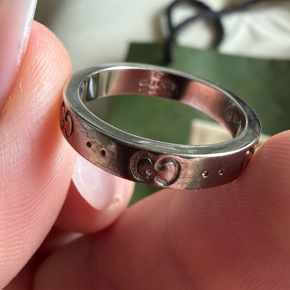 LAST CHANCE✨GUCCI ✨Silver Designer Women's Ring - Picture 3 of 6